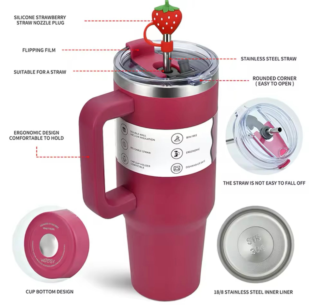 ThermoMax 40oz Insulated Mug with Handle™