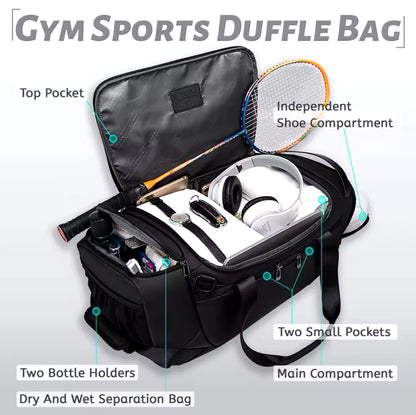 BANGE HydroFlex Sport Duffel - Waterproof Gym & Fitness Bag with Dry-Wet Separation™