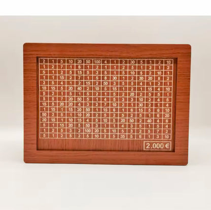 GoalMaster Euro Money Box – Wooden Piggy Bank with Saving Targets