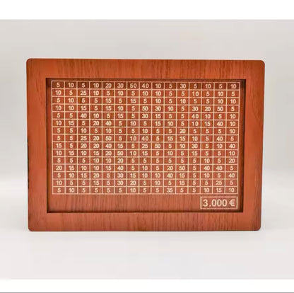 GoalMaster Euro Money Box – Wooden Piggy Bank with Saving Targets