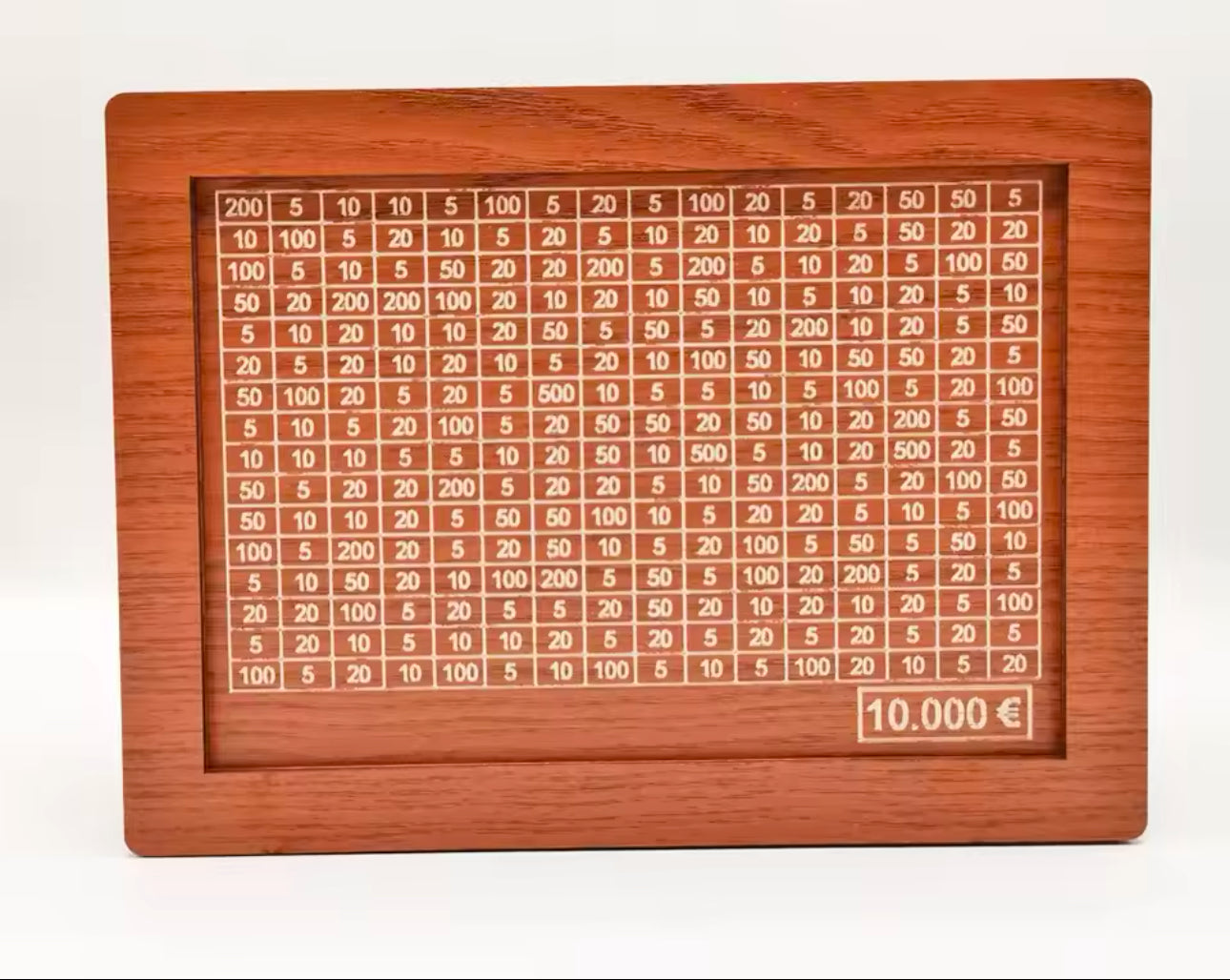 GoalMaster Euro Money Box – Wooden Piggy Bank with Saving Targets