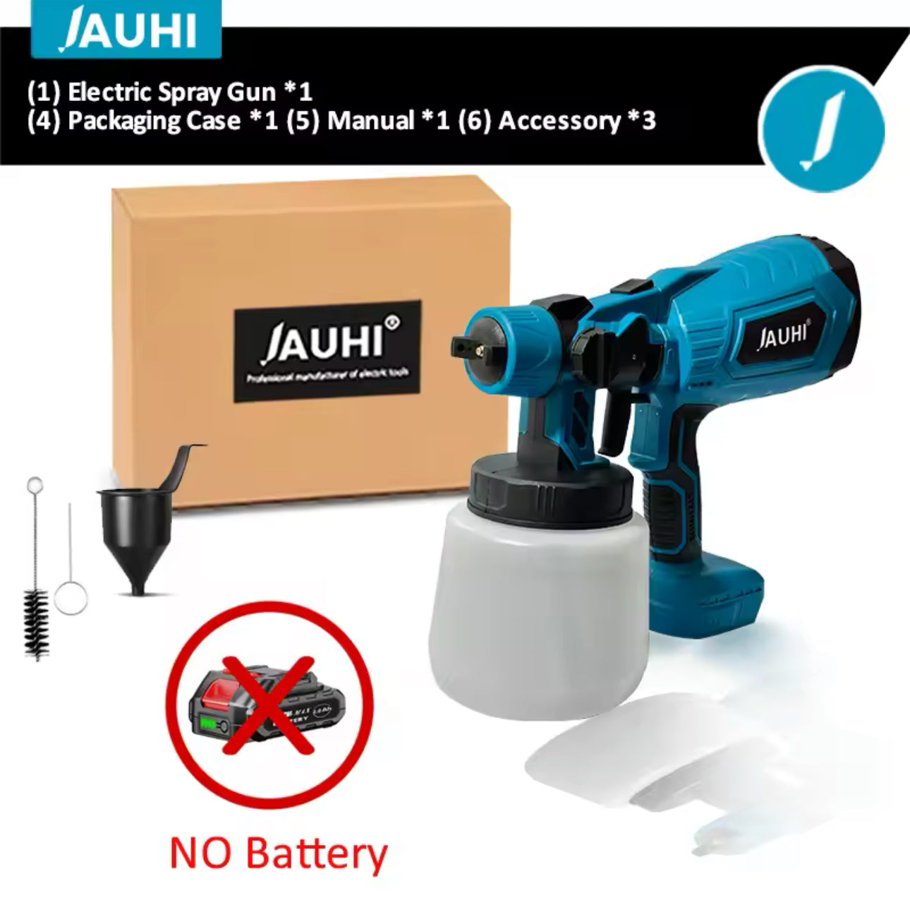 Cordless 1000ML Electric Spray Gun for JAUHI 18V™