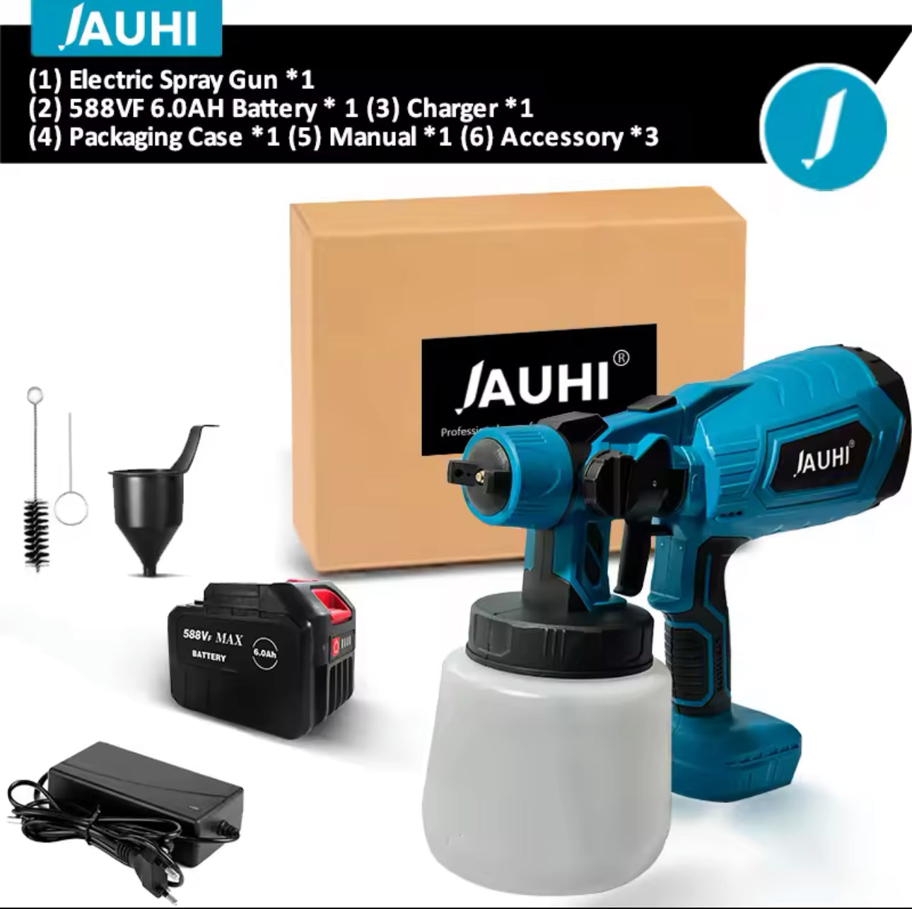 Cordless 1000ML Electric Spray Gun for JAUHI 18V™