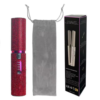 Diamond Design Wireless 2-in-1 Hair Straightener and Curler for Travel™