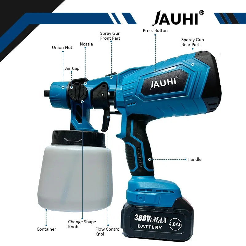 Cordless 1000ML Electric Spray Gun for JAUHI 18V™