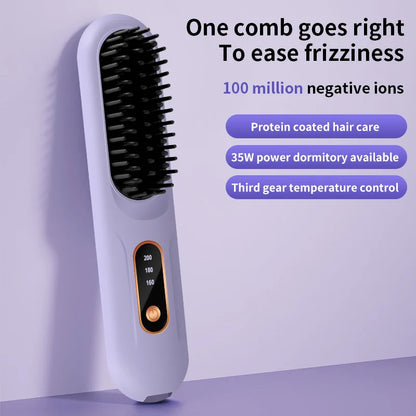 FlashStraight USB Rechargeable Straightening Brush with Negative Ion Technology