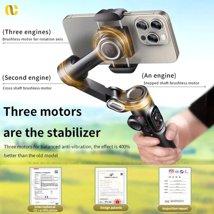 AOCHUAN SmartPro 3-Axis Gimbal Stabilizer with Fill Light & Face Tracking